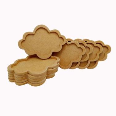 Imagem de Kit 10 Nuvens Mdf Cru Para Decorar Porta Quarto Bandeja Festa - DF Mor