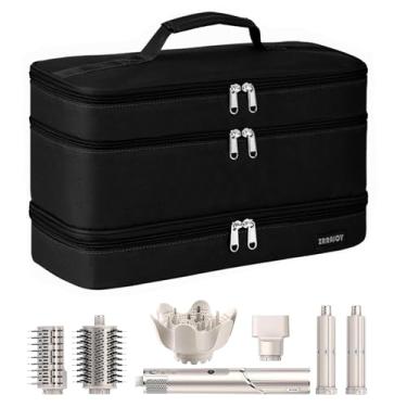 Imagem de ZRRAJOY Estojo de armazenamento de 3 camadas para Shark Flexstyle, estojo de transporte de viagem para Shark 430/440 Flexstyle, bolsa organizadora para acessórios Shark Flexstyle/Dyson Airwrap Styler