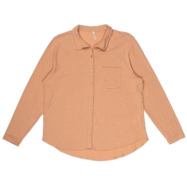 Imagem de Camisa Feminina Habana Plus Size Canelada com Botões Preto-Feminino