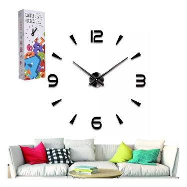 Imagem de Relógio De Parede 3D Sala Decoração Sala Numeros Gigante Diy