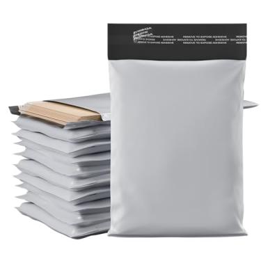 Imagem de Envelopes de poliéster de 23 cm x 30 cm - 500 unidades, sacos de plástico brancos autovedantes com fita adesiva, 2,5 mil de espessura, envelopes de envio não acolchoados à prova de rasgos e