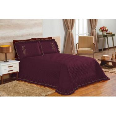 Imagem de Cobre leito ester queen 3 pecas - vinho - Enxovais Aquarela LTDA