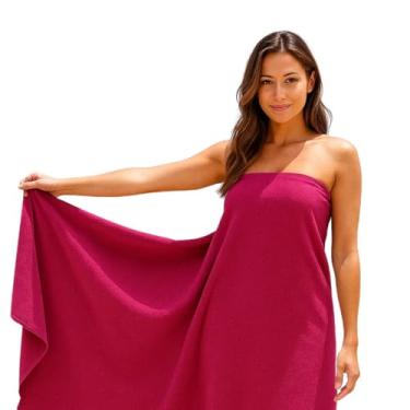 Imagem de Toalha Banho Gigante 160x80 Canga Microfibra Magnética Praia (Rosa Escuro)