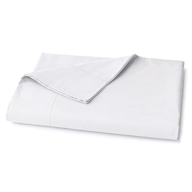 Imagem de Lane Linen Lençol de cima king size 100% algodão orgânico (274 x 264 cm) - lençol de cima king super macio 100% algodão - lençol de cama de algodão leve e durável - branco