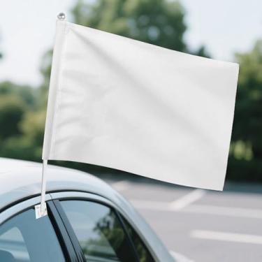 Imagem de DYAGSIO Bandeira de carro personalizada com logotipo de texto de foto nome dupla face 45,7 x 30,5 cm bandeira de janela projete seus próprios presentes personalizados para esportes de viagem ao ar