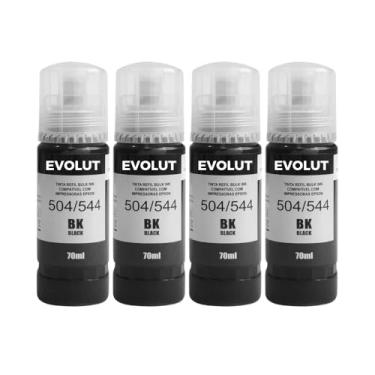 Imagem de KIT 4x Refil Tinta Preta Compatível com 504 544 T504 T544 | EVOLUT