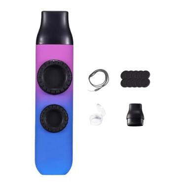 Imagem de simhoa Kazoo Party Favors Furo Duplo Amantes da Música Presente Brinquedo Musical com Cordão para Caminhadas Mochilão Aventuras Atividades, Violeta Azul