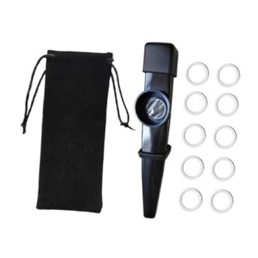 Imagem de KiBcsLic Capa protetora para instrumentos musicais Kazoo Kids, coordenação profissional, bocal, flauta Kazoo, diafragmas para aniversário de crianças, Preto