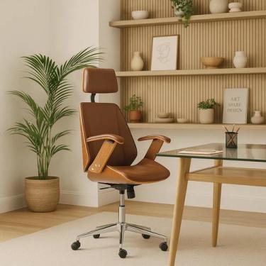 Imagem de Cadeira de Escritório Ergonômica Presidente Giratória Office Lisboa Ma