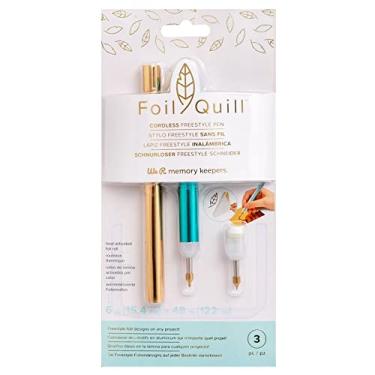 Imagem de We R Memory Keepers Caneta Foil Quill Cordless Freestyle, faça designs personalizados para agendas, diários, cartões, páginas de álbuns de recortes e muito mais, aderência resistente ao calor, plugue