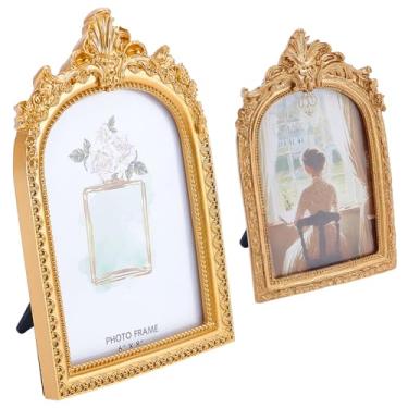 Imagem de BENECREAT 2 peças de molduras para fotos, molduras vintage de 10 x 15 x 20 cm, bandeja de exibição de joias vintage para mulheres, adereços de fotos de casamento, presentes femininos de casamento