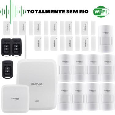 Imagem de Kit Alarme Intelbras AMT 8000 Sem Fio, Mega Kit com 19 Sensores para A