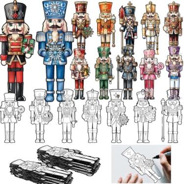 Imagem de Simgoing 40 peças de pôsteres de colorir de veludo felpudo, Natal, artesanato, faça você mesmo, projeto de Natal, feltro, artes de colorir, boneco de neve, pôsteres de pão de gengibre para a família