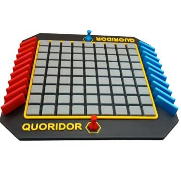 Imagem de Quoridor, Jogo de Tabuleiro Estratégico, 23x23cm, 2-4 Jogadores, com Peões e Peças de Bloqueio