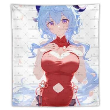 Imagem de LIEGBMEU Tapeçaria Pinup Girl Sexy Hot Anime Girl 127.0 cmx152.4 cm Arte de Colcha de Parede Decoração de Tapeçaria Caprichosa Aa054