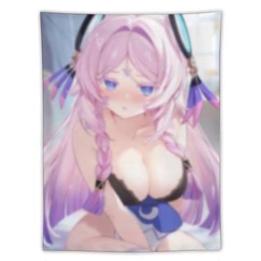 Imagem de LIEGBMEU Tapeçaria de biquíni sexy anime menina 152.4 cm x 203.2 cm interior exterior parede colcha arte decoração de tapeçaria caprichosa, AF348