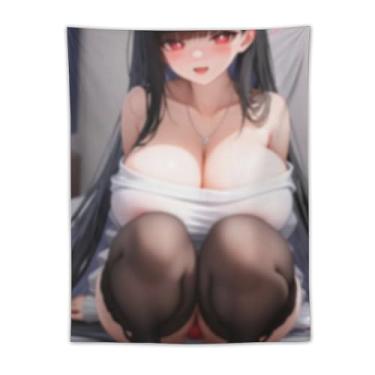 Imagem de LIEGBMEU Tapeçaria sexy sexy de anime menina 76.2 cm x 101.6 cm interior exterior parede colcha arte decoração de tapeçaria caprichosa, AE16
