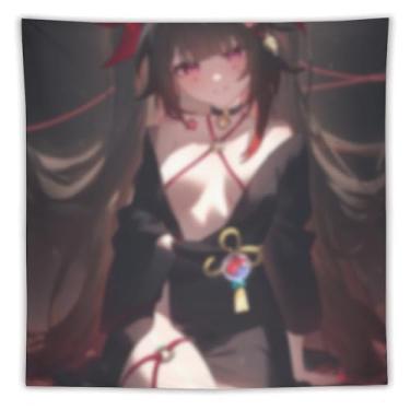 Imagem de LIEGBMEU Sexy Bikini Hot Anime Girl Tapeçaria 152.4 cm x 152.4 cm Interior Exterior Wall Quilt Art Decoração de Tapeçaria Caprichosa, AF292