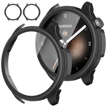 Imagem de Rc-Z Pacote com 2 para capa protetora de tela para smartwatch Amazfit Balance, capa protetora de policarbonato rígido, capa de vidro temperado integrada, acessórios de substituição para relógio