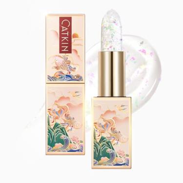 Imagem de CATKIN Bálsamo labial ultra hidratante labial cuidado labial com vitamina E nutritivo para lábios rachados e secos, 3,4 g transparente C03 diamante oceano