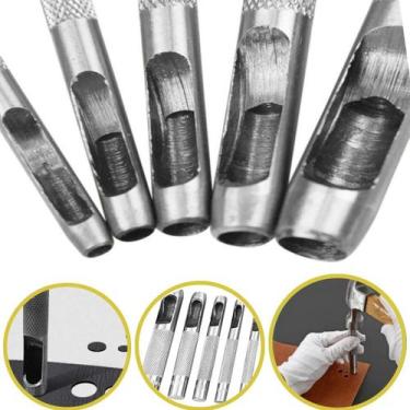 Imagem de Kit Furador Vazador Manual De Couro EVA Lonas Borracha 5 Pç - Lanmax