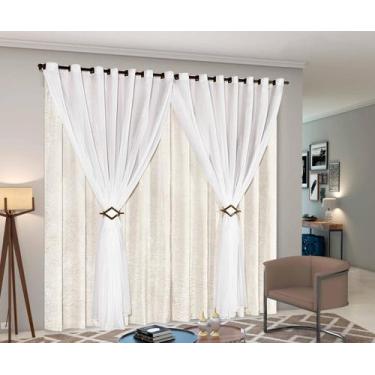 Imagem de Cortina Cecília Cetim Voil 4,00m X 2,50m Com Abraçadeiras - Paulo Ceza