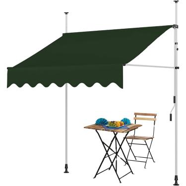 Imagem de Toldo Retrátil, Toldos Para Pátio à Prova D'água, Toldo De Braçadeira De Varanda, Dossel Ao Ar Livre, Resistente A Uv, Toldo Da Porta Da Frente, B/Green, W-2.5M