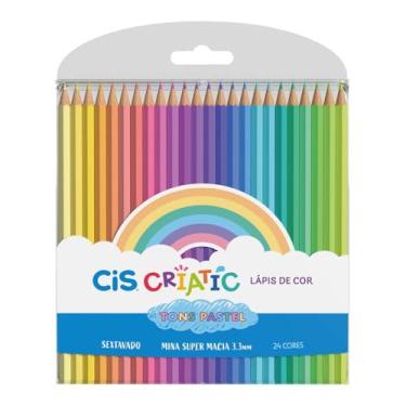 Imagem de CRIATIC Lápis de Cor CIS Sextavado 3,3mm c/ 24 Cores em Tons Pasteis