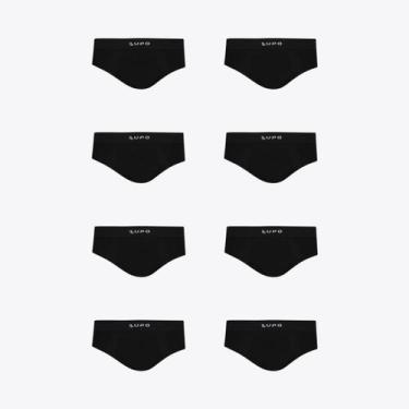 Imagem de Kit 8 Cuecas Slip Micromodal S. Costura LUPO 00681, Preto, M