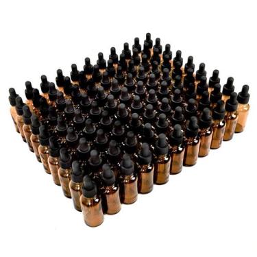 Imagem de Frasco conta-gotas de vidro OleShy 30mL Amber, pacote com 50 conta-got