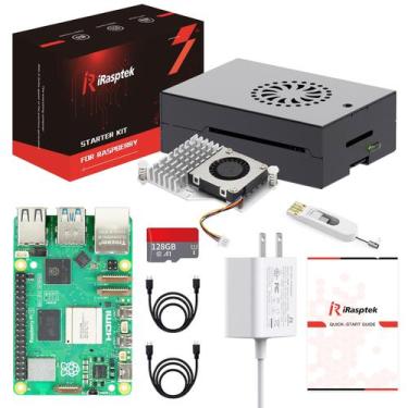 Imagem de Kit inicial iRASPtek para Raspberry Pi 5 8 GB de RAM com sistema opera
