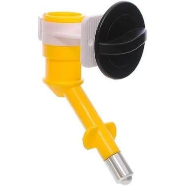 Imagem de Bebedouro Para Cães E Gatos Ajustável Com Suporte de Garrafa (Amarelo)