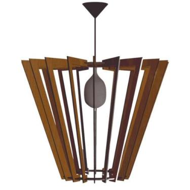 Imagem de Luminária Teto Tipo Pendente Fantasy Mdf Completa - Marrom - LENOBRE, 