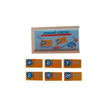 Imagem de Jogo De Dominó Adição Em Mdf 28 Peças - SONHO DE CRIANÇA