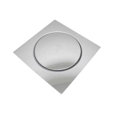 Imagem de Ralo Click Inteligente Quadrado 15x15cm Metal Cromado