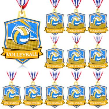 Imagem de Hiboom 12 medalhas para prêmios, futebol futebol vôlei golfe basquete tênis medalha de metal ouro presentes de equipe, lembrancinhas de festa temáticas esportivas, medalhas de prêmio em massa para