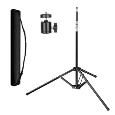 Imagem de EMART Suporte de luz para fotografia 2,8-8,5 pés/86-260 cm tripé dobrável reverso ajustável com bolsa de transporte, design de trava de botão de metal com parafuso de 1/10.2 cm para softbox, estúdio
