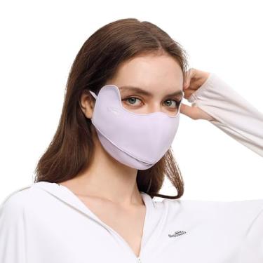 Imagem de Proteção solar FPS 50+ UV máscara facial de verão polaina de pescoço com alças de orelha SLN3M308, roxo, 1 unidade (pacote com 1)