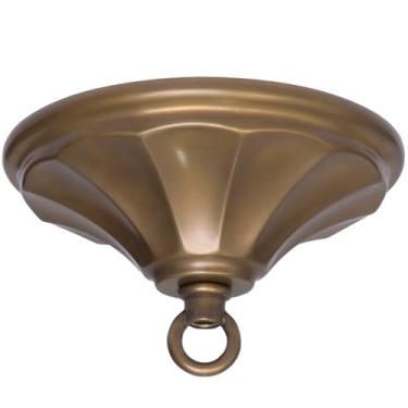 Imagem de Sturkit Kit de dossel de luz de latão de 12 cm com laço, placa de cobertura de teto para luminária pendente de lustre, inclui ferragens de montagem, latão antigo