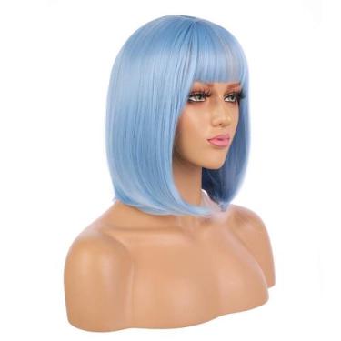 Imagem de Peruca EniLecor Short Bob 30cm reta sintética para mulheres