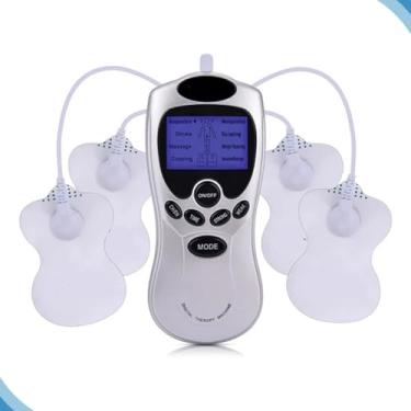 Imagem de Massageador Muscular Tens e Fes com 4 Eletrodos – Aparelho de Choque Elétrico para Alívio de Dores