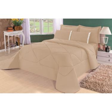 Imagem de Kit Edredom Requinte Percal + Lençol Queen 6 Peças Bege