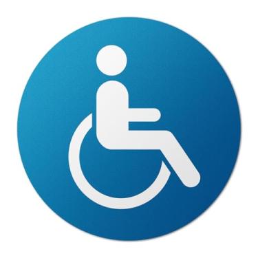 Imagem de 101SIGNCITY - Decalques de vinil de 43 x 43 cm, pacote com 2, "símbolo de deficiência" – Revestimento chanfrado antiderrapante para superfícies lisas, etiquetas de piso azuis e brancas
