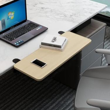 Imagem de Bandeja De Teclado Dobrável, Ergonomicamente Projetada, Extensão De Mesa Sem Perfuração, Fácil De Montar, Braçadeira No Descanso De Braço Do Compu, White, 52 * 25cm (20.4 * 9.8in)