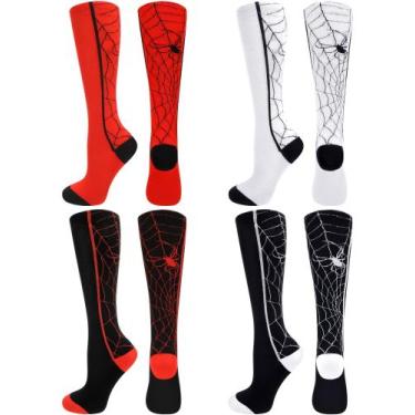 Imagem de Meias de futebol Cutecrop Spider Kids 8-16 anos, 4 pares