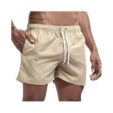 Imagem de Calções de Banho Masculinos Respiráveis e de Secagem Rápida com Bolsos