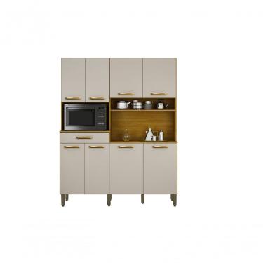 Imagem de Armário De Cozinha Pratic 7 Portas E 1 Gaveta - Chf Móveis Cinamomo/off White