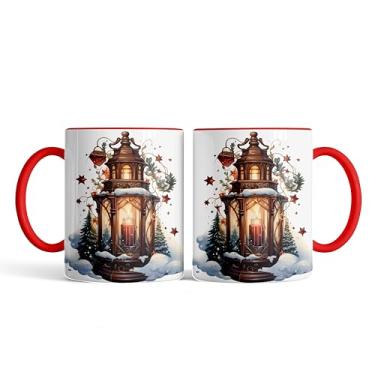 Imagem de Caneca xicara Natal lamparina lampião natalina 25EI (preto)