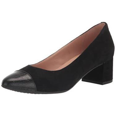 Imagem de Cole Haan Sapato feminino The Go-To Pump, 45 mm, Camurça preta/crocodilo preto, 40