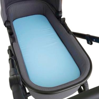 Imagem de Colchão para Carrinho Moises Colchonete Bebê Menino Menina com Capa Removível e Espuma(AZUL BEBÊ)